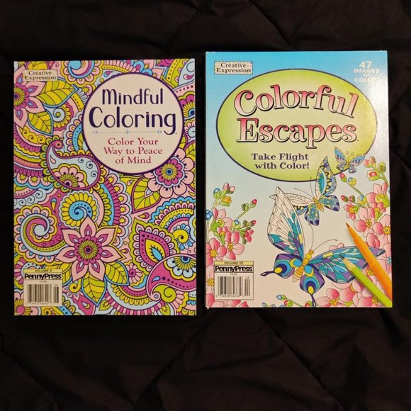 Creative Expressions Adult Coloring Books Mindful Coloring Colorful Escapes - Picture 1 of 3